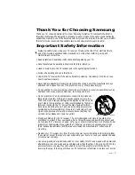 Preview for 3 page of Samsung ST-42W5P Owner'S Instructions Manual