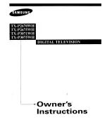 Samsung TX-P2670WH Owner'S Instructions Manual preview