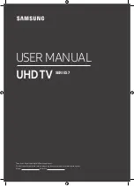 Preview for 1 page of Samsung UA55NU7100WXXY User Manual