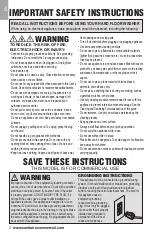 Preview for 2 page of Sanitaire HydroClean SC930 User Manual