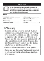 Preview for 2 page of Sanitas SMA 36 Instructions For Use Manual