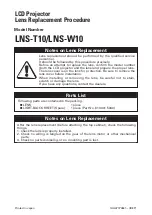 Sanyo LNS-W10 - Wide-angle Zoom Lens Lens Replacement Manual preview