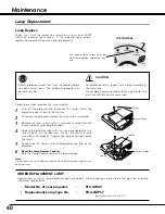 Preview for 40 page of Sanyo plc sw30 - SVGA LCD Projector Owner'S Manual