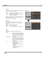 Preview for 46 page of Sanyo PLC-XU300A Owner'S Manual