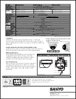 Preview for 2 page of Sanyo VDC-C1574VA - CCTV Camera Specifications