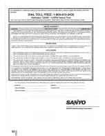 Preview for 42 page of Sanyo VWM-700 Instruction Manual