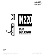 Sargent Sargent IN220 Installation Instructions Manual preview