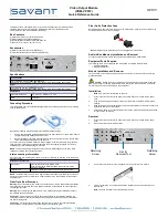 Savant VOM-VP01F Quick Reference Manual preview