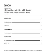 Preview for 3 page of SBS HD Sport Cam with Mini LCD Display User Manual