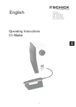 Schick Dental C1-Master Operating Instructions Manual preview