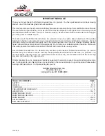 Preview for 3 page of Schiller BOB-CAT QUICKCAT 912480 Operator'S Manual