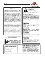 Preview for 4 page of Schiller BOB-CAT QUICKCAT 912480 Operator'S Manual