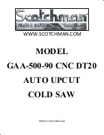 Preview for 1 page of Scotchman GAA-500-90 CNC DT20 Manual