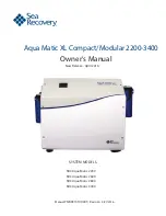 Preview for 1 page of Sea Recovery Aqua Matic XL Series Owner'S Manual