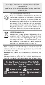 Preview for 12 page of Sealey SL67S Owner'S Manual