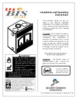 Preview for 1 page of Security Chimneys International EPA BIS ULTRA Installation And Operating Instructions Manual