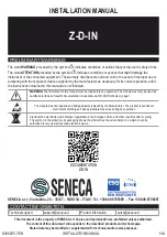 Seneca Z-D-IN Installation Manual preview