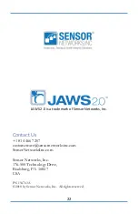 Preview for 22 page of Sensor Networks JAWS 2.0 Operator'S Manual