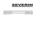 SEVERIN Food steamer Instructions For Use Manual preview