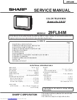 Preview for 1 page of Sharp 29FL84M Service Manual