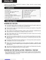 Preview for 3 page of Sharp AH-AP18CF Operation Manual