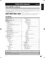 Preview for 3 page of Sharp Aquos LC-32BV8E Operation Manual