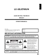 Preview for 2 page of Sharp AQUOS LC-32LE700UN Operation Manual