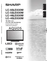 Sharp AQUOS LC-40LE830M Operation Manual preview