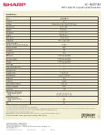 Preview for 2 page of Sharp Aquos LC-42D72U Specifications