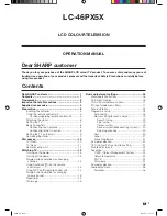 Preview for 2 page of Sharp Aquos LC-46PX5X Operation Manual