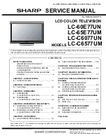 Sharp Aquos LC-65E77UM Service Manual preview