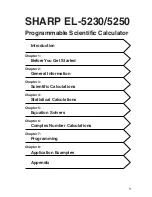 Preview for 3 page of Sharp EL-5230 Operation Manual