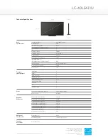 Preview for 2 page of Sharp LC-40LE431U Specifications