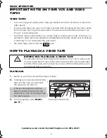 Preview for 11 page of Sharp VC-MH722LM Operation Manual