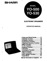 Sharp YO-500 Operation Manual preview