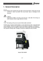 Preview for 9 page of Shini SGS-6080S Operation Instructions Manual