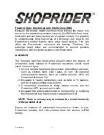 Preview for 5 page of Shoprider XtraLite Jiffy UL7WR-10 User Manual