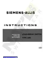 Preview for 1 page of Siemens-Allis LBS Series Instructions Manual