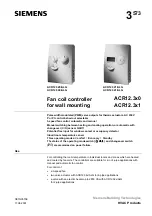 Preview for 1 page of Siemens ACR12.3 0 Series Manual