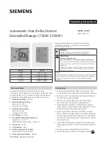 Preview for 1 page of Siemens Automatic Star-Delta 3TE05 2AR0 Series Operating Instructions