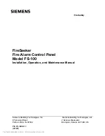 Preview for 1 page of Siemens FireSeeker FS-100 Installation, Operation And Maintenance Manual