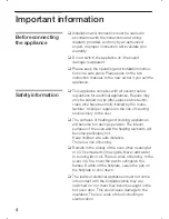 Preview for 4 page of Siemens HK 481 Series Operating Instructions Manual