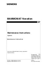 Siemens MAMMOMAT Novation Maintenance Instructions Manual preview