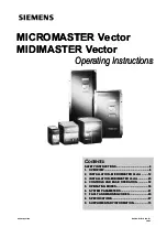 Siemens MICROMASTER Vector MMV110 Operating Instructions Manual preview