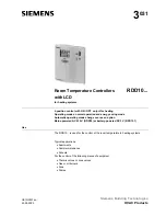 Siemens RDD10 Series Operating Instructions Manual preview