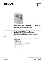 Siemens RDE10 Series Manual preview