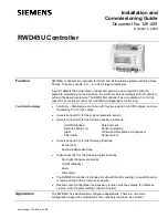 Preview for 1 page of Siemens RWD45U Installation And Commissioning Manual