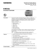 Preview for 1 page of Siemens RWD62U Technical Instructions