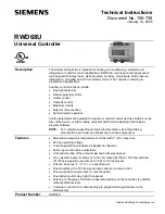 Siemens RWD68U Technical Instructions preview