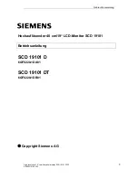 Siemens SCD 19101 D Operating Manual preview